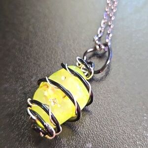 Handcrafted necklace with stone pendant